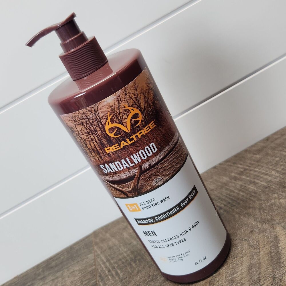 Real Tree Mens 3-In-1 All Over Purifying Wash Sandalwood 30 oz